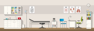 Illustration of a doctor office, panorama (© GabiWolf / Fotolia.com)